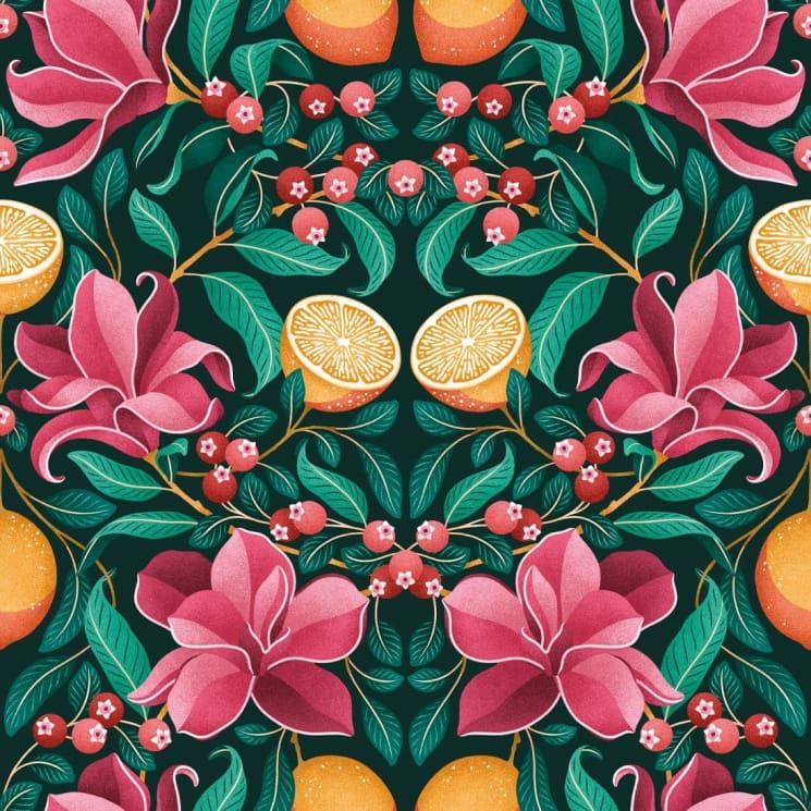 Lemon and Magnolia - Lookbook Gallery - Colorway: Ruby & Emerald - Swatch