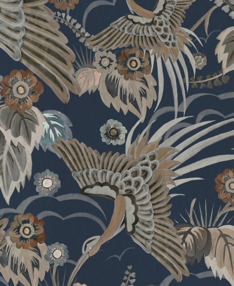 Bird Paradise - House of Heras - Gardens of Andalucia - Lookbook - Swatch - Colorway: Sapphire
