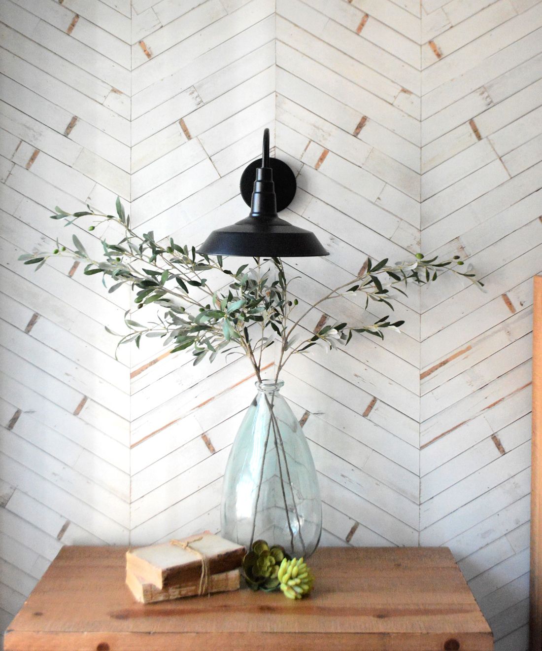 Distressed Timber Chevron • Chelsey Newlon • Japandi