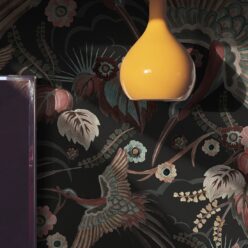 Bird Paradise Wallpaper - Colorway: Ink - Insitu