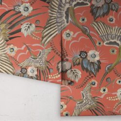 Bird Paradise Wallpaper - Colorway: Tangerine - Rolls