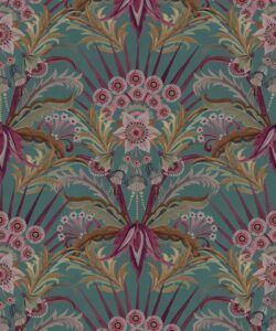 Morning Flowers Wallpaper - Colorway: Tropical Teal - Swatch