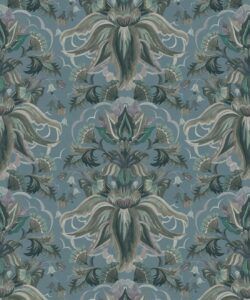 Sunset Lilies Wallpaper - House of Heras - Gardens of Andalucia - Lookbook - Colorway: Mineral - Swatch