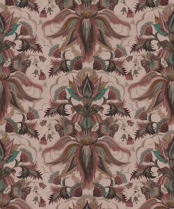Sunset Lilies Wallpaper - House of Heras - Gardens of Andalucia - Lookbook - Colorway: Rose - Swatch