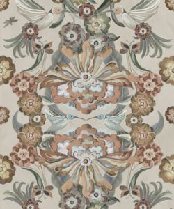 Hummingbird Garden Wallpaper - Colorway: Cream - Swatch