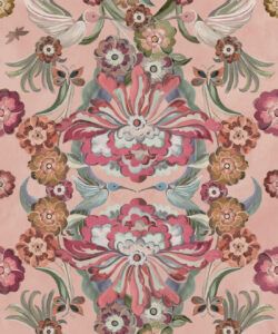 Hummingbird Garden Wallpaper - Colorway: Fairy Floss - Swatch