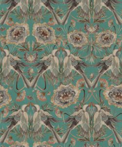 Paloma Wallpaper - Colorway: Teal - Swatch
