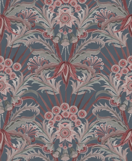 Morning Flowers - House of Heras - Gardens of Andalucia - Lookbook - Swatch - Colorway: Dusty Blue