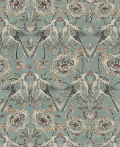 Paloma Wallpaper - House of Heras - Gardens of Andalucia - Lookbook - Swatch - Colorway: Dusky Blue