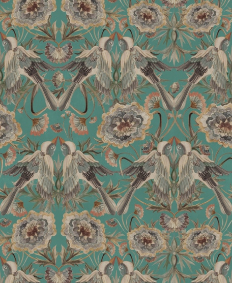 Paloma Wallpaper - House of Heras - Gardens of Andalucia - Lookbook - Swatch - Colorway: Teal
