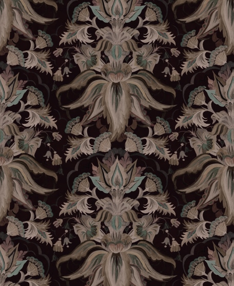 Sunset Lillies - House of Heras - Gardens of Andalucia - Lookbook - Swatch - Colorway: Ink