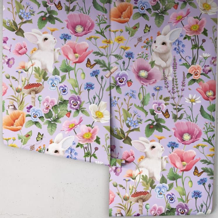 Enchanted Gardens Collection - Gallery - Lookbook - Garden of Dreams Wallpaper - Colorway: Lilac - Roll