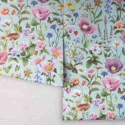 Garden of Dreams Wallpaper - Fleur Harris - Enchanted Gardens Collection - Colorway: Crystal Blue - Roll