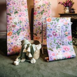 Garden of Bunnies Wallpaper - Fleur Harris - Enchanted Gardens Collection - Colorway: Autumn Taupe - Rolls