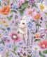 Garden of Bunnies Wallpaper - Fleur Harris - Enchanted Gardens Collection - Colorway: Lilac - Swatch