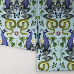 Garden of Elysium Wallpaper - Fleur Harris - Enchanted Gardens Collection - Colorway: Ethereal Blue - Roll