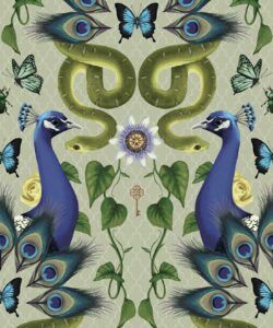 Garden of Elysium Wallpaper - Fleur Harris - Enchanted Gardens Collection - Colorway: Taupe Gray - Swatch
