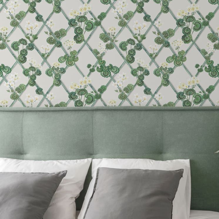 Primrose Garden Wallpaper - Maine House Interiors - Lookbook Gallery - Colourway: Green - Insitu