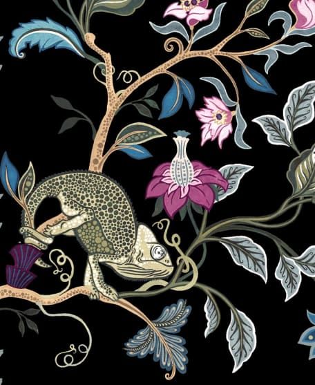 Fantasia Wilds Wallpaper - Iryna Ruggeri - Colorway: Black - Lookbook