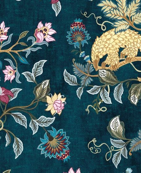 Fantasia Wilds Wallpaper - Iryna Ruggeri - Colorway: Teal - Lookbook