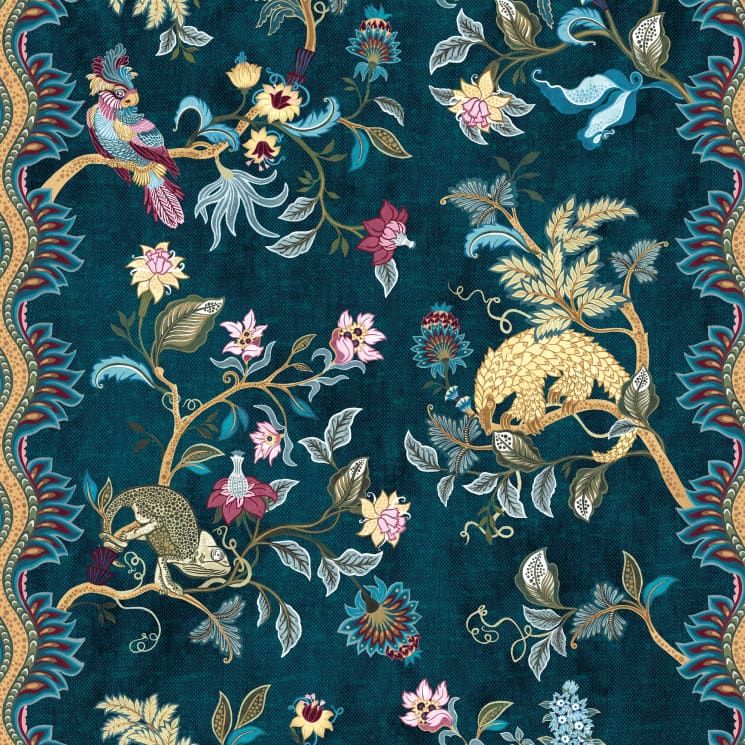 Fantasia Wilds Wallpaper - Iryna Ruggeri - Lookbook Gallery -Colorway: Teal - Swatch