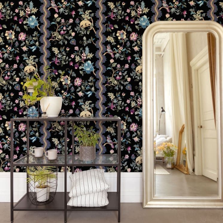 Fantasia Wilds Wallpaper - Iryna Ruggeri - Lookbook Gallery -Colorway: Black - Insitu