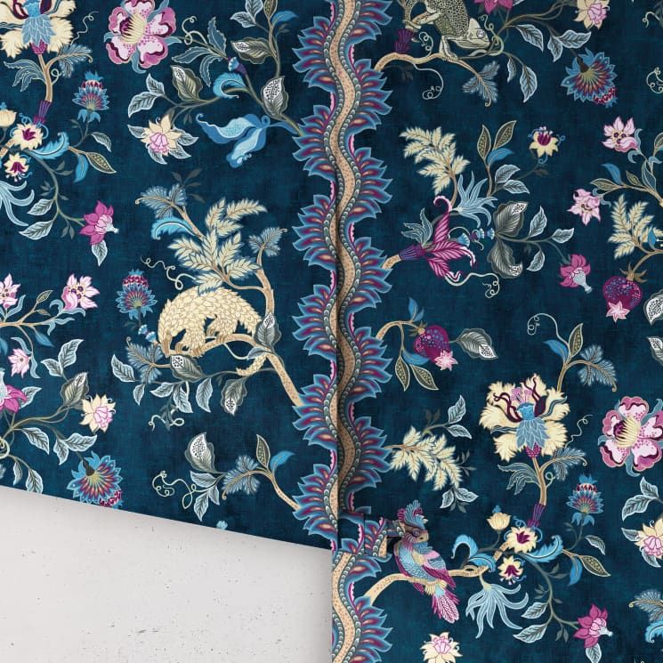 Fantasia Wilds Wallpaper - Iryna Ruggeri - Lookbook Gallery -Colorway: Navy - Roll