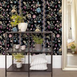 Fantasia Wilds Wallpaper - Wallpaper Republic - by Iryna Ruggeri - Nature’s Tapestry Collection - Colorway: Black - Insitu