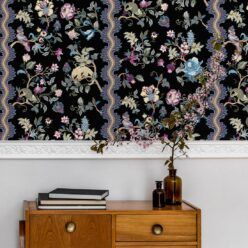 Fantasia Wilds Wallpaper - Wallpaper Republic - by Iryna Ruggeri - Nature’s Tapestry Collection - Colorway: Black - Insitu