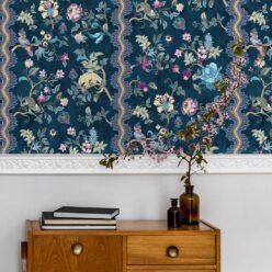Fantasia Wilds Wallpaper - Wallpaper Republic - by Iryna Ruggeri - Nature’s Tapestry Collection - Colorway: Navy - Insitu