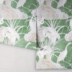 Water Birds Wallpaper - Bethany Linz - My Sydney Collection - Colourway: Emerald - Roll