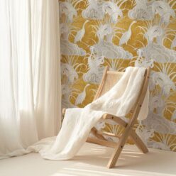 Water Birds Wallpaper - Bethany Linz - My Sydney Collection - Colourway: Gold - Insitu