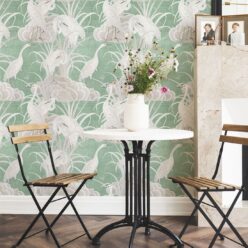 Water Birds Wallpaper - Bethany Linz - My Sydney Collection - Colourway: Mint - Insitu