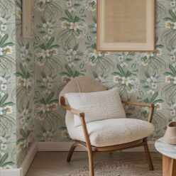 Hibiscus at Double Bay Wallpaper - Bethany Linz - My Sydney Collection - Colourway: Beige - Insitu