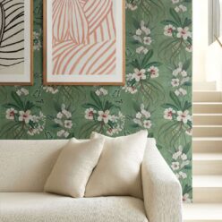 Hibiscus at Double Bay Wallpaper - Bethany Linz - My Sydney Collection - Colourway: Green - Insitu