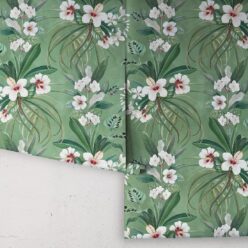 Hibiscus at Double Bay Wallpaper - Bethany Linz - My Sydney Collection - Colourway: Green - Roll