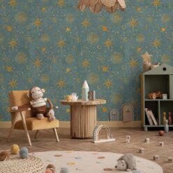 The Milky Way Wallpaper - Bethany Linz - My Sydney Collection - Colourway: French Blue - Insitu