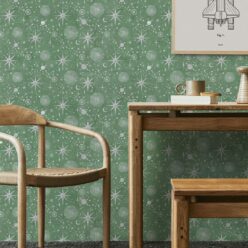 The Milky Way Wallpaper - Bethany Linz - My Sydney Collection - Colourway: Green - Insitu