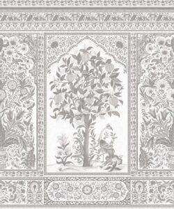 Pavilion Mural - Palace Grove Collection - M&K Studio - Swatch - Colorway: Ivory