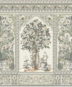 Pavilion Mural - Palace Grove Collection - M&K Studio - Swatch - Colorway: Linen