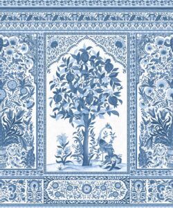 Pavilion Mural - Palace Grove Collection - M&K Studio - Swatch - Colorway: Sapphire