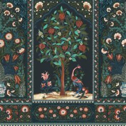 Pavilion Mural - Palace Grove Collection - M&K Studio - Swatch - Colorway: Topaz