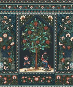 Pavilion Mural - Palace Grove Collection - M&K Studio - Swatch - Colorway: Topaz