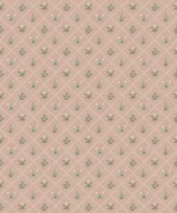 Floret Wallpaper - Palace Grove Collection - M&K Studio - Swatch - Colorway: Antique Rose