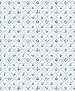 Floret Wallpaper - Palace Grove Collection - M&K Studio - Swatch - Colorway: Sapphire