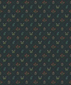 Floret Wallpaper - Palace Grove Collection - M&K Studio - Swatch - Colorway: Topaz