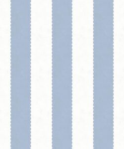 Scallop Stripe Wallpaper - Palace Grove Collection - M&K Studio - Swatch - Colorway: Sapphire