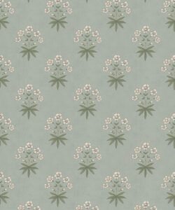 Geranium Wallpaper - Palace Grove Collection - M&K Studio - Swatch - Colorway: Duck Egg