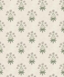 Geranium Wallpaper - Palace Grove Collection - M&K Studio - Swatch - Colorway: Linen