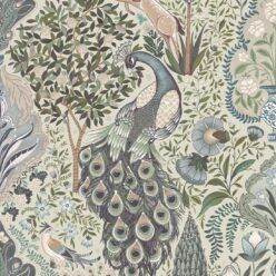 Peacock Garden Wallpaper - Palace Grove Collection - M&K Studio - Swatch - Colorway: Periwinkle